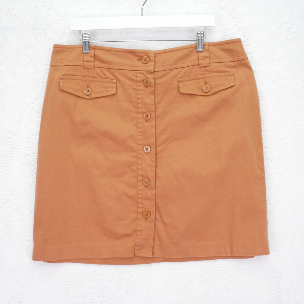 Jones New York Signature Brown A- Line Mini Skirt Stretch -16‎  38 / 21- Cotton
